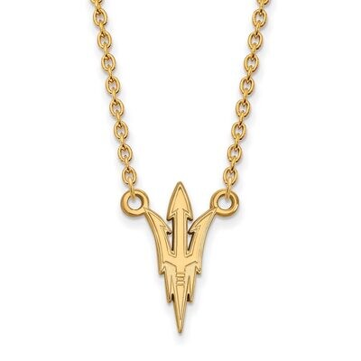 Arizona State University Large Pendant with Chain Necklace Gold-plated Silver GP012AZS-18, MPN: GP0…