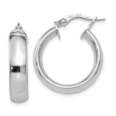 Leslie&#39;s Hoop Earrings 14k White Gold Polished HB-LE1337, MPN: LE1337, 191101757365