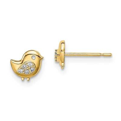 Bird Stud Earrings 14k Gold CZ Diamond SE2900 by Madi K, MPN: SE2900, 883957953984