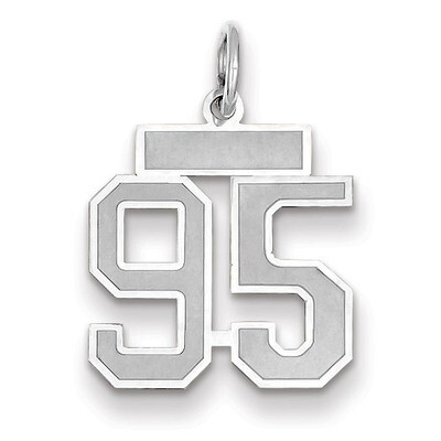 Number 95 Charm Small Satin 14k white Gold WSS95, MPN: WSS95, 883957073019