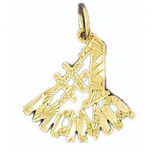 Dazzlers Jewelry Number One Mama Pendant Necklace Charm Bracelet in Yellow, White or Rose Gold 9773…