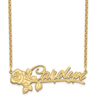 Rose Nameplate Necklace 14k Gold XNA954Y, MPN: XNA954Y, 191101993053