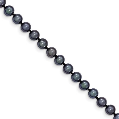 5-6mm Black Cultured Near Round Pearl Necklace 16 Inch 14k Gold BPN050-16, MPN: BPN050-16, 81547901…