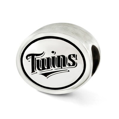MLB Siskiyou Buckle Antiqued Minnesota Twins Bead Sterling Silver QRS3290