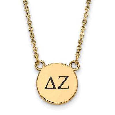 Delta Zeta Extra Small Enameled Pendant with 18 Inch Chain Gold-plated Silver GP016DZ-18, MPN: GP01…