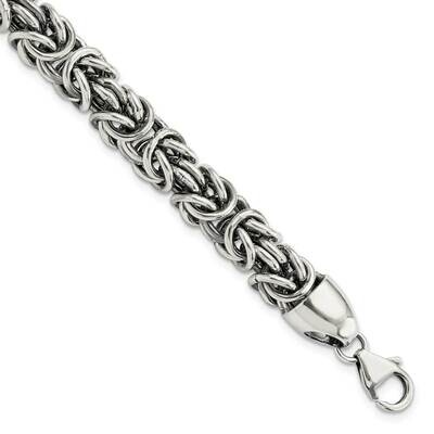 Antiqued 8.5 Inch Byzantine Bracelet Sterling Silver Polished QG5734-8.5, MPN: QG5734-8.5, 19110177…