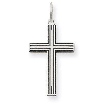Laser Designed Cross Pendant 14k White Gold XR996, MPN: XR996, 886774133447