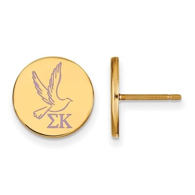 Sigma Kappa Enameled Post Earrings Gold-plated Silver GP047SKP, MPN: GP047SKP, 886774945941