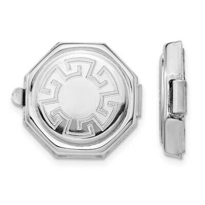 Set/2 Greek Key Button Covers Sterling Silver Rhodium-plated QQ613, MPN: QQ613, 883957963983