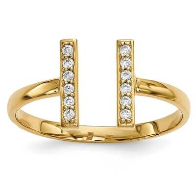 Diamond Double Bar Ring 14k Gold Y13743AAA, MPN: Y13743AAA,