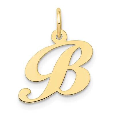 Fancy Script Initial B Charm 10k Gold Small 10YC650B, MPN: 10YC650B,
