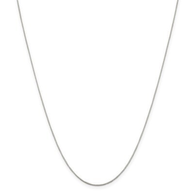 20 Inch .6mm 4 Sided Diamond-cut Mirror Box Chain Sterling Silver Rhodium-plated QPE33R-20, MPN: QP…