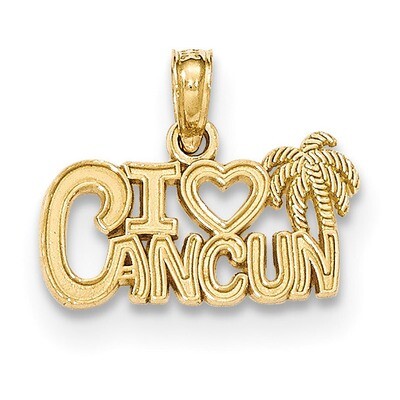 I Heart Cancun Cut-out Pendant 14k Gold K5399
