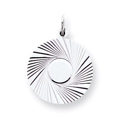 Engravable Round Disc Charm Sterling Silver QM404/27
