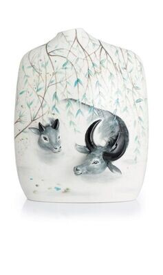 Franz Porcelain Water Buffalos Vase Limited Edition 588 FZ02828, MPN: FZ02828,
