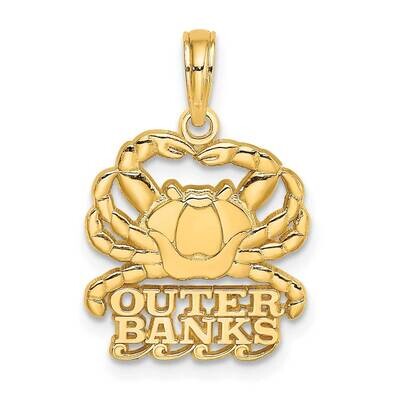 Outer Banks Under Crab Charm 14k Gold Polished K8154, MPN: K8154, 637218075713