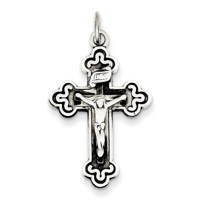 INRI Crucifix Pendant Antiqued Sterling Silver QC5438, MPN: QC5438, 883957488493