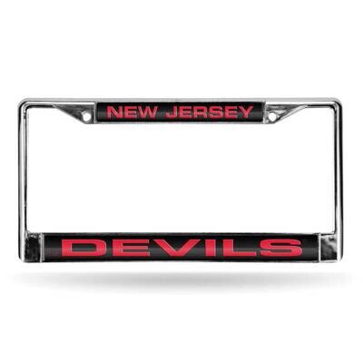 NHL New Jersey Devils Laser Chrome Car License Plate Frame-Black with Red GC7118, MPN: GC7118, 7673…