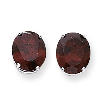 Garnet Diamond Oval Stud Earrings 14k Gold XE91WGA, MPN: XE91WGA, 883957109329