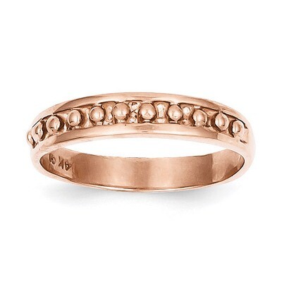 Polished Beaded Band 14k Rose Gold K592, MPN: K592, 886774101378