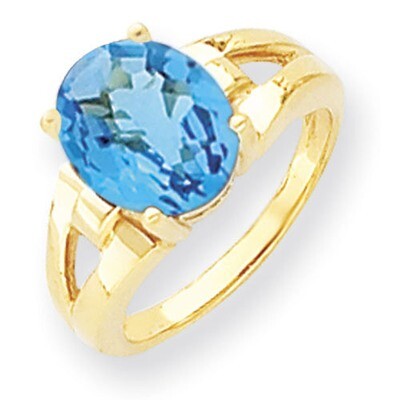 Blue Topaz Ring 14k Gold 11x9mm Oval Y4546BT, MPN: Y4546BT, 883957438955