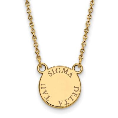 Sigma Delta Tau Extra Small Enameled Pendant with 18 Inch Chain Gold-plated Silver GP014SDT-18, MPN…