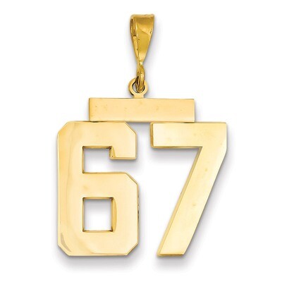 Number 67 Charm 14k Gold Large Polished LP67, MPN: LP67, 883957067599