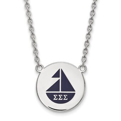 Sigma Sigma Sigma Small Enameled Pendant with 18 Inch Chain Sterling Silver SS045SSS-18, MPN: SS045…