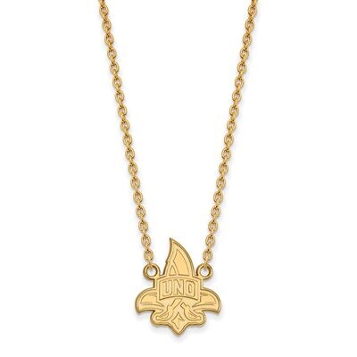 University of New Orleans Large Pendant with Chain Necklace Gold-plated Silver GP011UNO-18, MPN: GP…