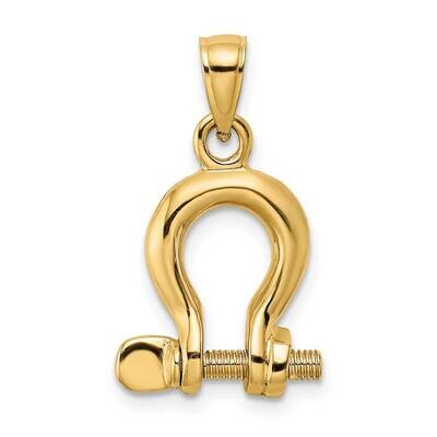 Medium Shackle Link Screw Charm 14k Gold 3-D K7976, MPN: K7976, 637218185504