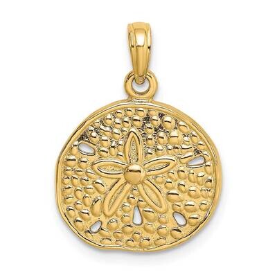 Cut-Out Sand Dollar Charm 14k Gold 2-D K7882, MPN: K7882, 637218184941