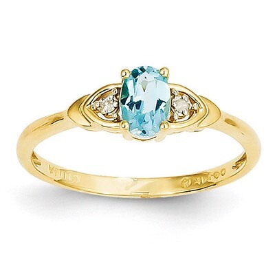 Diamond &amp; Blue Topaz Ring 14k Gold XBS285, MPN: XBS285, 883957374185