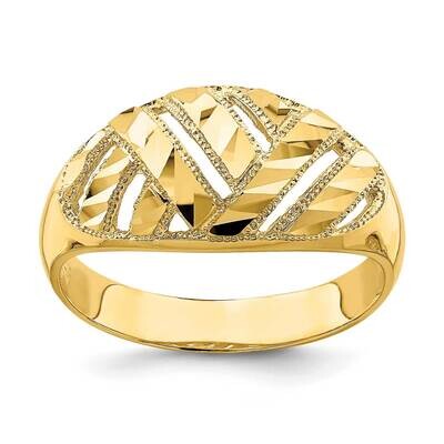 Striped Cut-Out Dome Ring 14k Gold Diamond-cut K4623, MPN: K4623, 637218059027