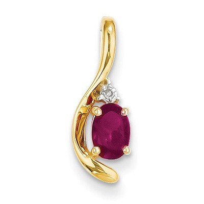 Diamond &amp; Genuine Ruby Pendant 14k Gold XBS424, MPN: XBS424, 886774372693