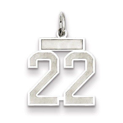Charm Number 22 Satin Sterling Silver Small QPS22, MPN: QPS22, 191101282515