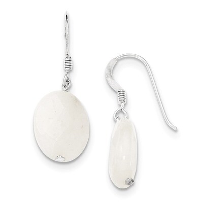 White Jade Earrings Sterling Silver QE5473, MPN: QE5473, 883957217512