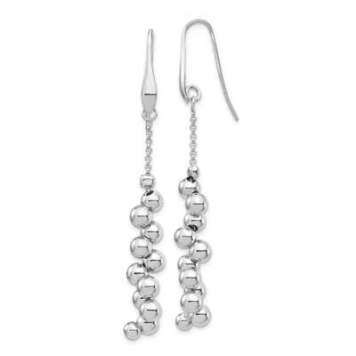 Offset Beads Dangle Earrings Sterling Silver Rhodium-plated QE14409, MPN: QE14409, 886774084565