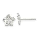 Plumeria Post Earrings Sterling Silver Polished QE16525, MPN: QE16525, 196904166499