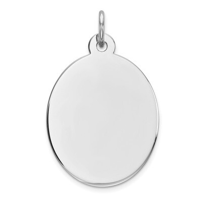 Engravable Oval Polish Front Back Disc Charm Sterling Silver Rhodium QM453/18P, MPN: QM453/18P, 886…
