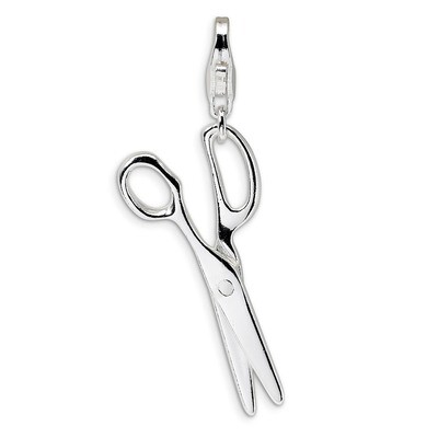 Polished Movable SciSterling Silverors Charm Sterling Silver QCC297 by Amore La Vita, MPN: QCC297, …