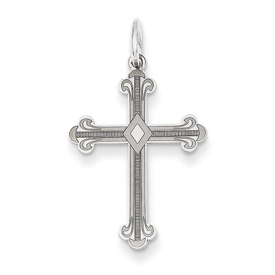 Laser Designed Cross Pendant 14k White Gold XR973, MPN: XR973, 886774133218
