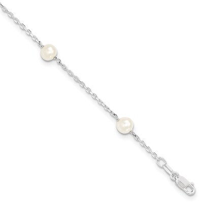 7.5 Inch (5-6mm) Cultured Pearl Bracelet Sterling Silver QH5011-7.5, MPN: QH5011-7.5, 883957547459