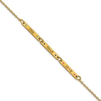 3 Station with Epoxy Bracelet 7 Inch 10k Gold Brushed XNA1182/3Y, MPN: XNA1182/3Y,