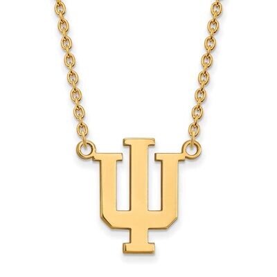 Indiana University Large Pendant with Chain Necklace 10k Yellow Gold 1Y016IU-18, MPN: 1Y016IU-18, 8…