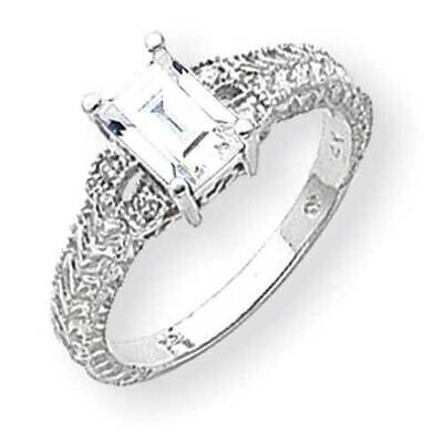 7x5mm Emerald Cut Cubic ZirconiDiamond Ring 14k White Gold Y2266CZ_AA, MPN: Y2266CZ_AA, 883957621371