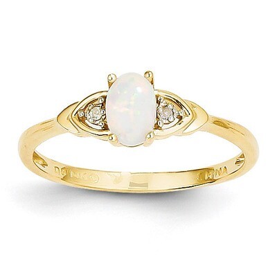 Diamond &amp; Genuine Opal Ring 14k Gold XBS283, MPN: XBS283, 883957857763