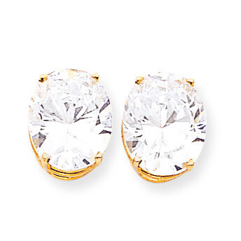 12x10mm Oval CZ Diamond Earrings 14k Gold XE91CZ Diamond, MPN: XE91CZ, 883957109213