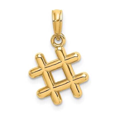 # Hashtag Charm 14k Gold 3-D K7355