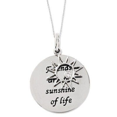 Diamond Friends Are The Sunshine 18 Inch Necklace Sterling Silver Antiqued QSX512, MPN: QSX512, 886…