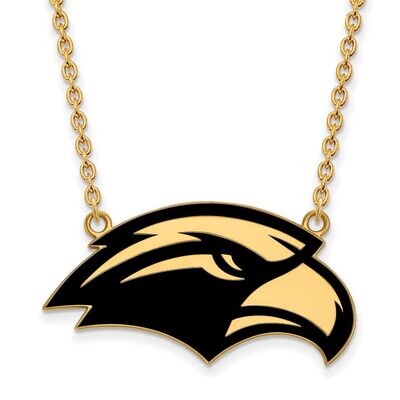 University of Southern Miss Large Enamel Pendant with Chain Necklace Gold-plated Silver GP009USM-18…